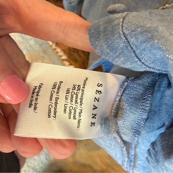 Sezane Chlo Blue Ruffled Blouse - Picture 3 of 7